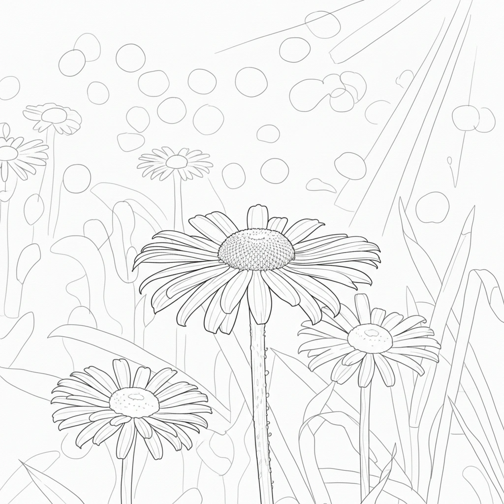 Field of Daisies – Beginner Colored Pencil Botanical Study | Digital Download