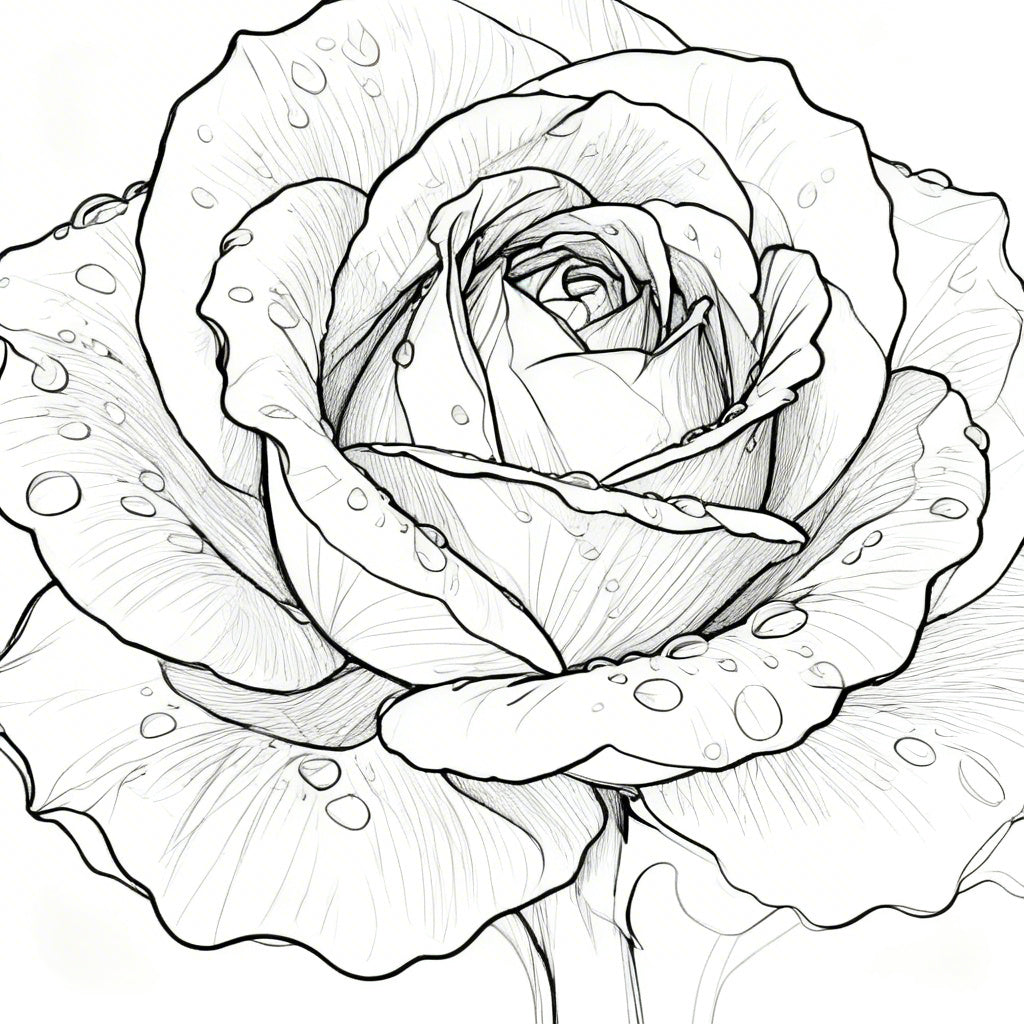 Rose After the Rain – Advanced Colored Pencil Botanical Study | Digital Download