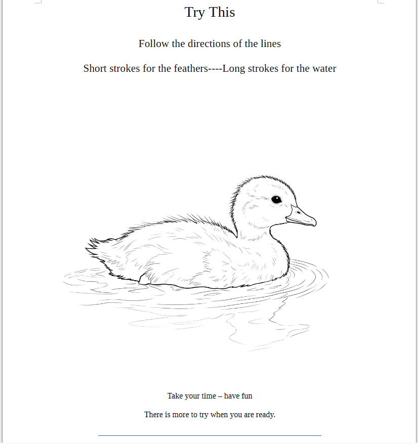 Duckling Study – Free Beginner Practice Sheet