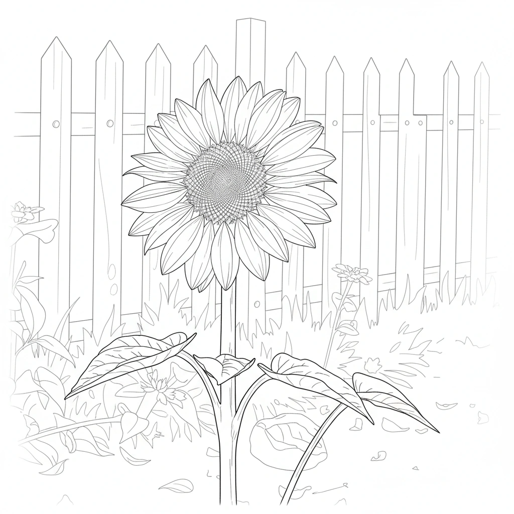 Golden Sunflower – Beginner Colored Pencil Botanical Study | Digital Download