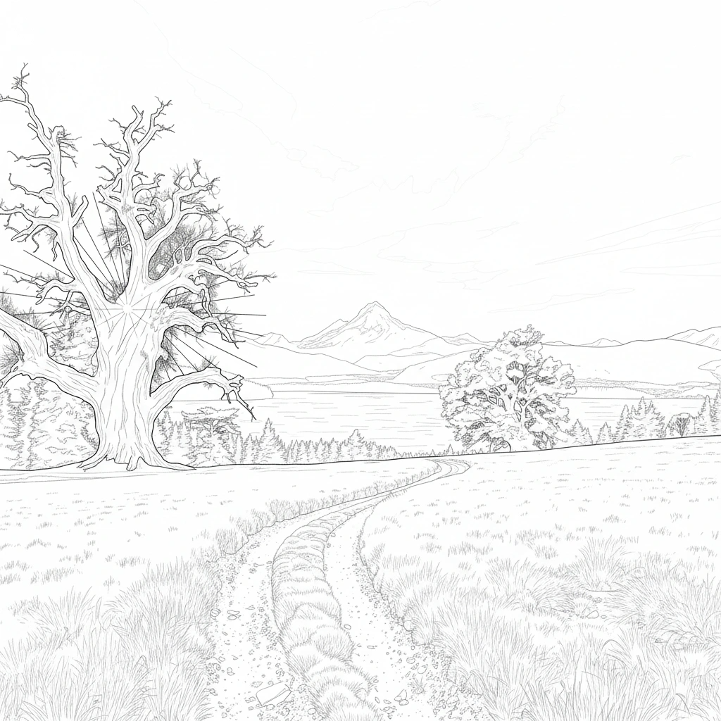 The Light Beyond the Bend – Intermediate Colored Pencil Landscape Study | Digital Download