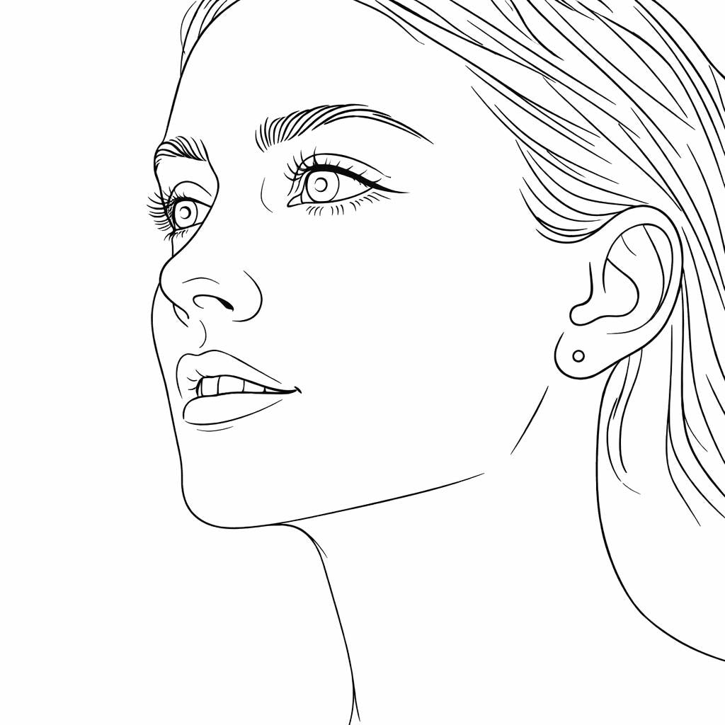 Upward Gaze – Intermediate Colored Pencil Portrait Study | Digital Download
