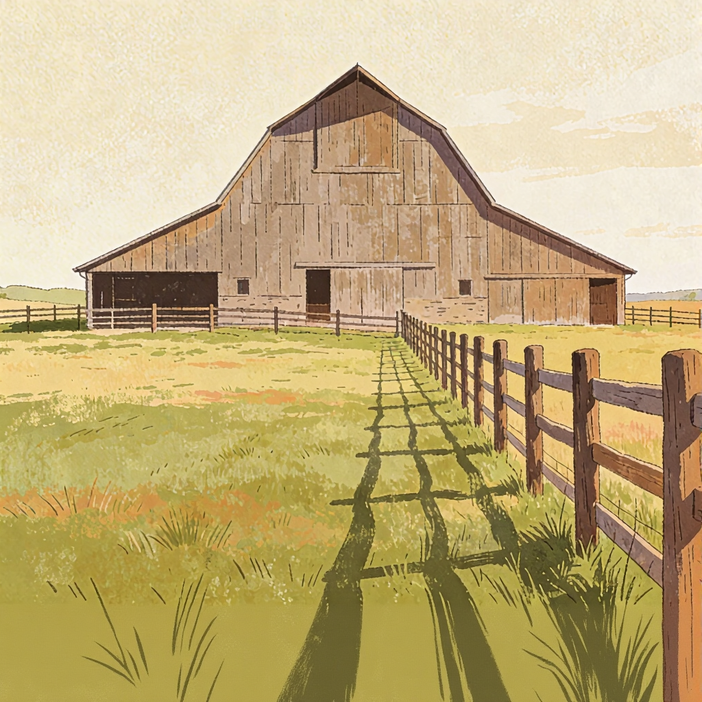 A Day Begins on the Farm – Intermediate Colored Pencil Landscape Study | Digital Download