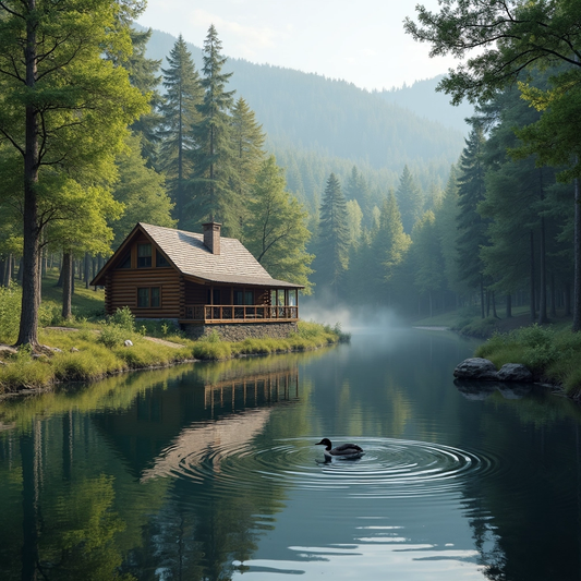 Quiet Morning by the Cabin – Advanced Colored Pencil Landscape Study | Digital Download