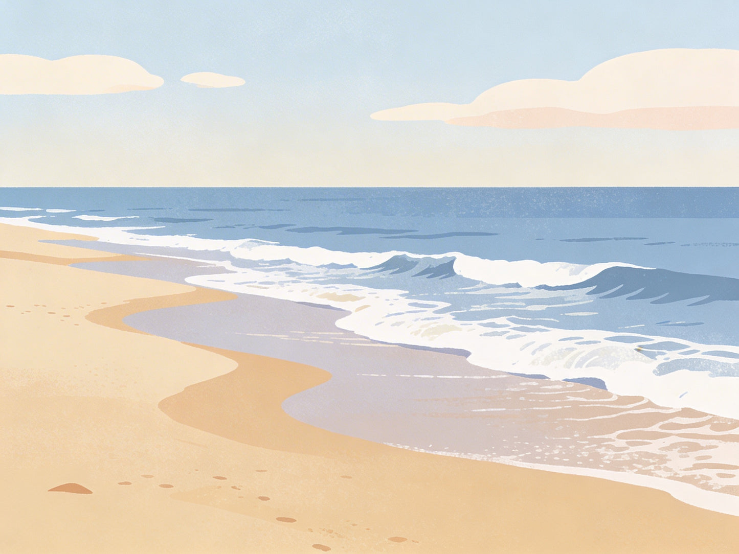 Gentle Waves at Dawn – Beginner Colored Pencil Seascape Study | Digital Download