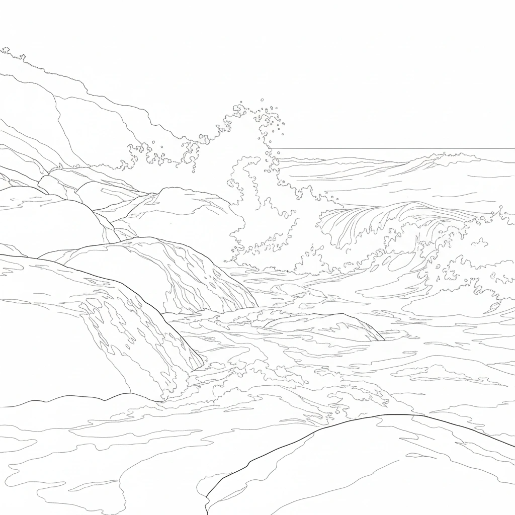 Golden Light on Restless Water – Advanced Colored Pencil Seascape Study | Digital Download