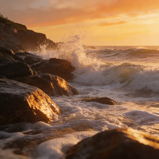 Golden Light on Restless Water – Advanced Colored Pencil Seascape Study | Digital Download