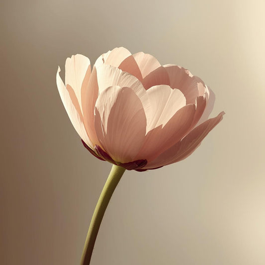 Single pink flower with a soft focus background