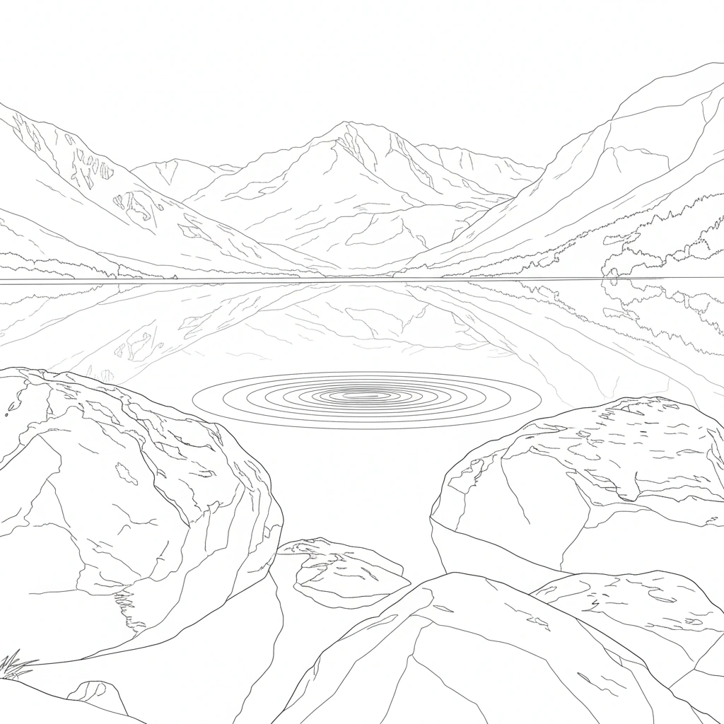 Ripples in a Perfect Stillness – Intermediate Colored Pencil Landscape Study | Digital Download