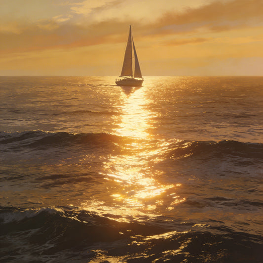 Sailing Into the Last Light – Advanced Colored Pencil Seascape Study | Digital Download