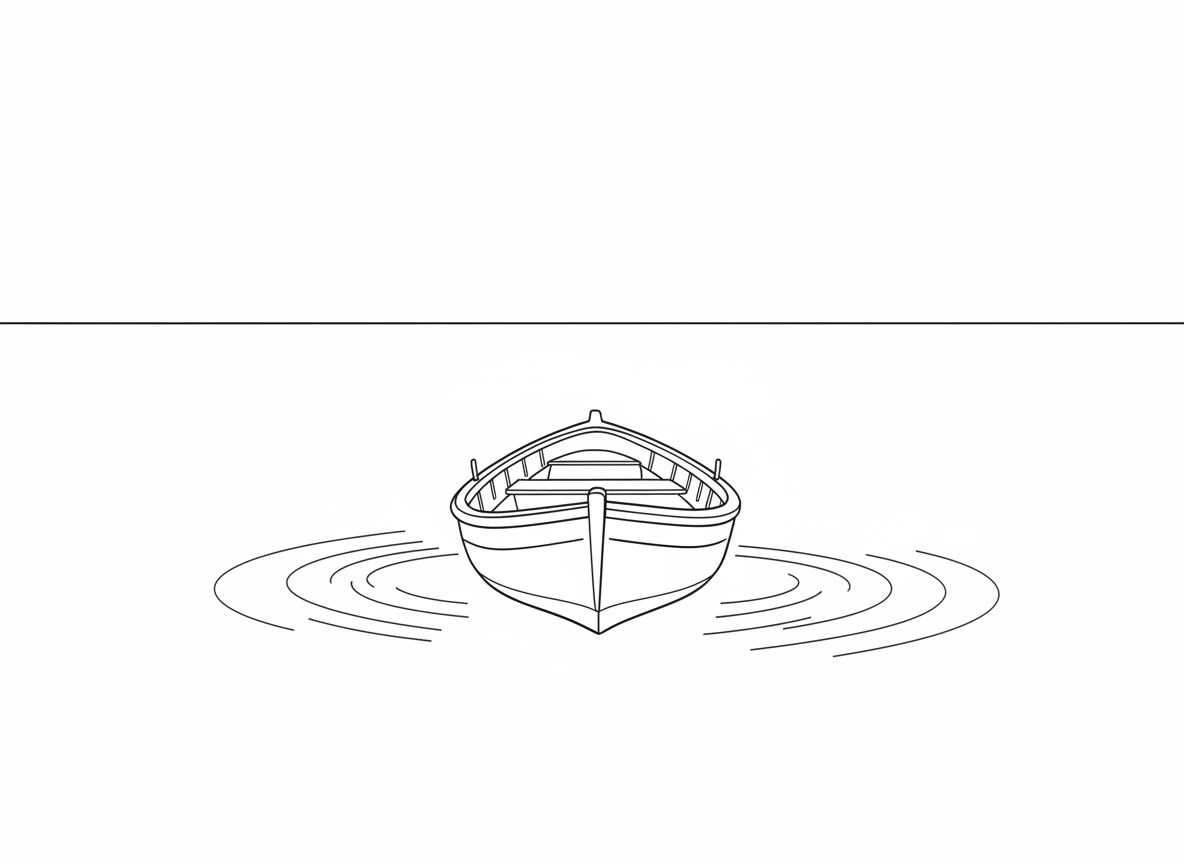 Small Boat on Open Water – Beginner Colored Pencil Seascape Study | Digital Download