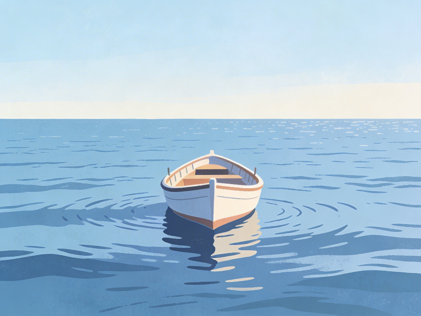 Small Boat on Open Water – Beginner Colored Pencil Seascape Study | Digital Download