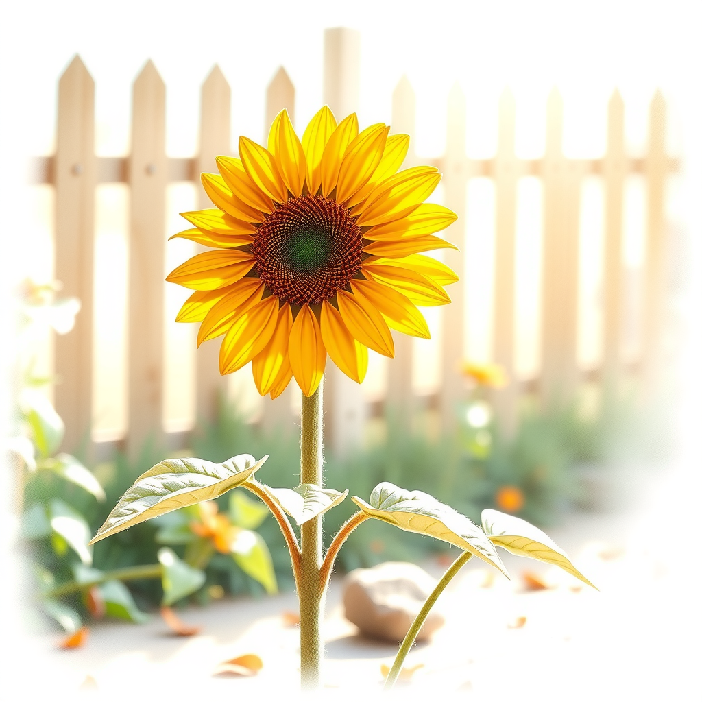 Golden Sunflower – Beginner Colored Pencil Botanical Study | Digital Download