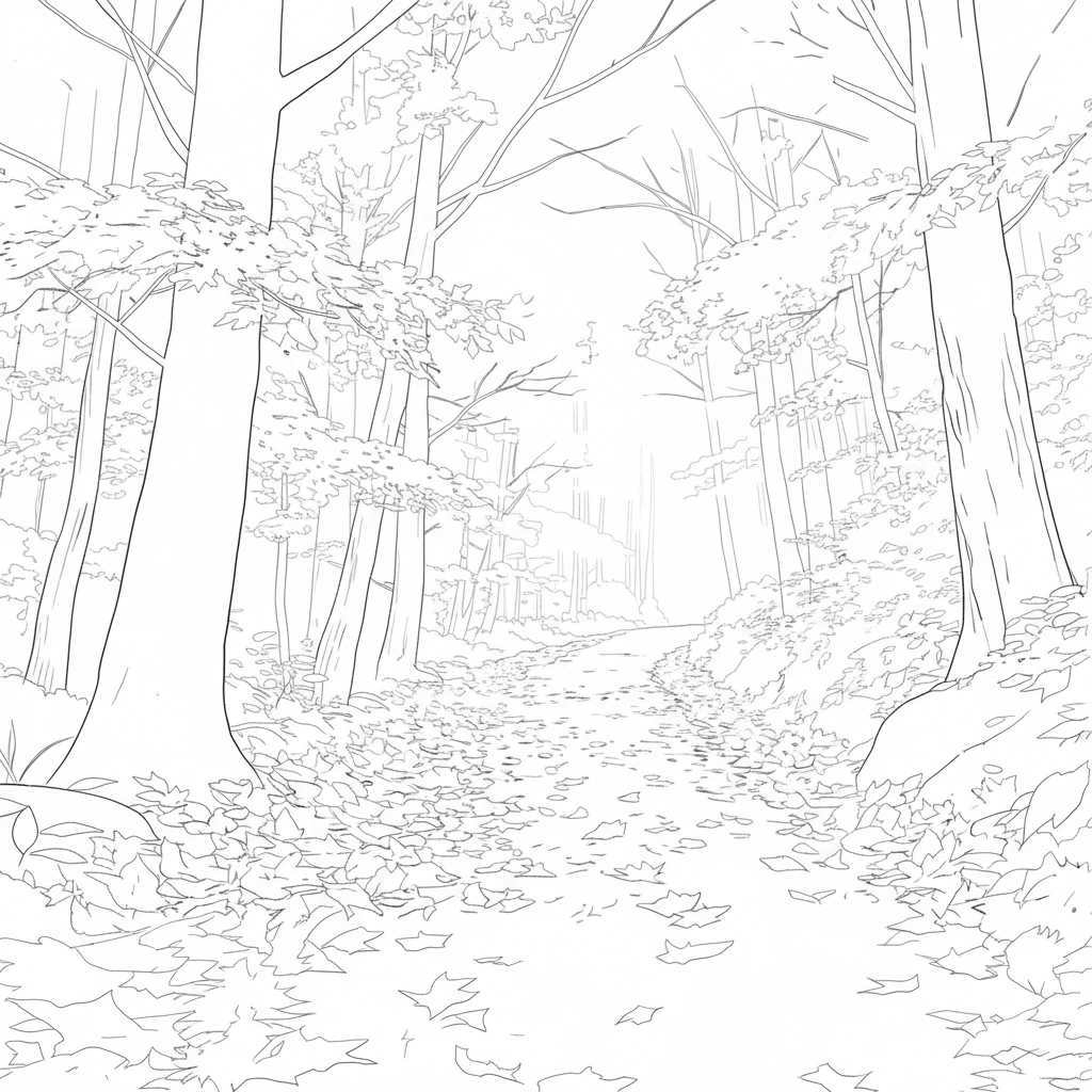 Sunlight Through the Turning Trees – Intermediate Colored Pencil Landscape Study | Digital Download