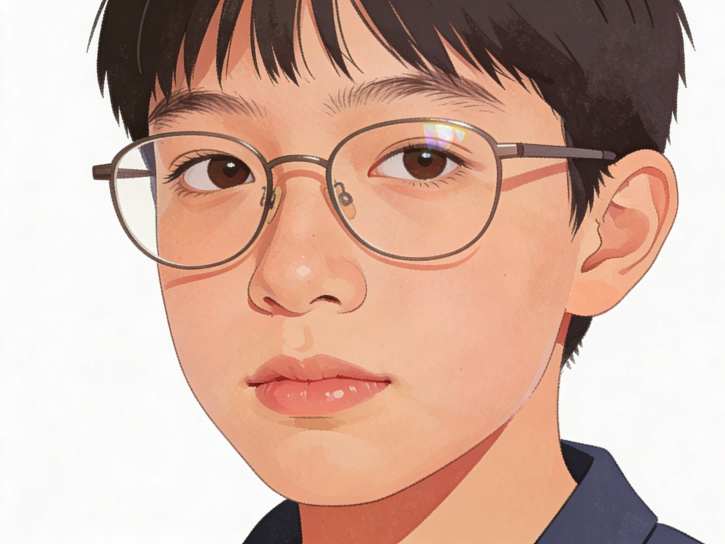 Teen with Glasses – Beginner Colored Pencil Portrait Study | Digital Download