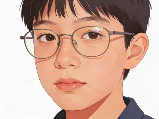 Teen with Glasses – Beginner Colored Pencil Portrait Study | Digital Download