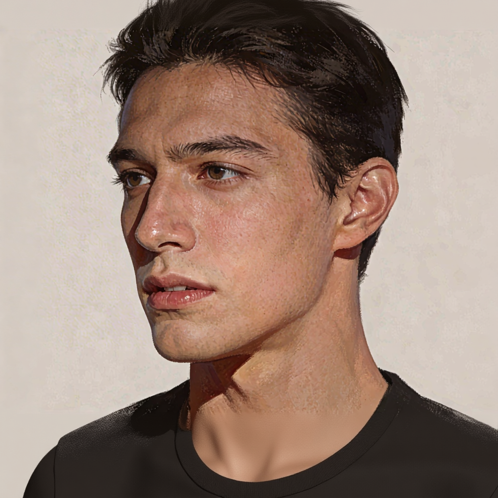 The Quiet Look Between Thoughts – Intermediate Colored Pencil Portrait Study | Digital Download
