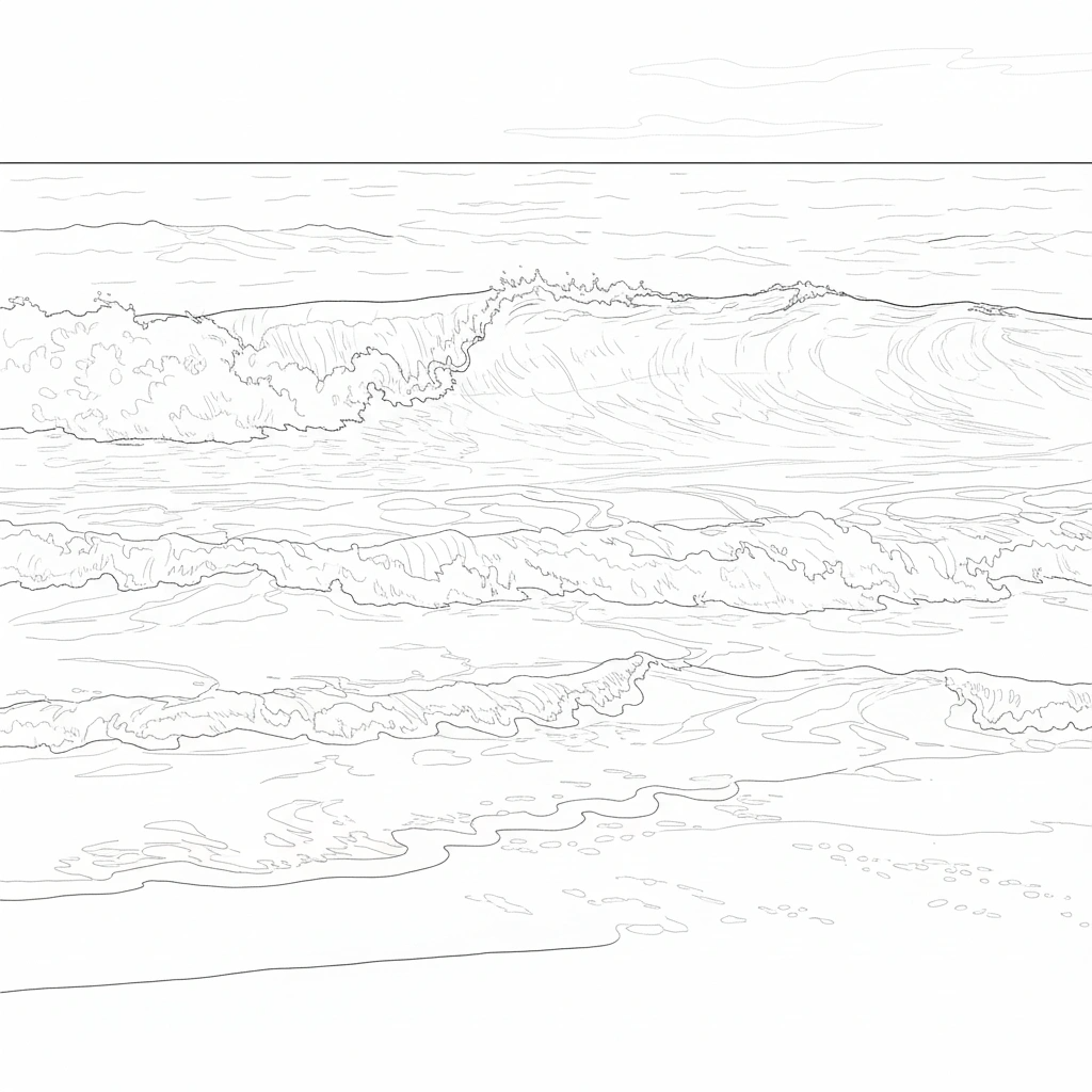 The Rhythm of Waves – Intermediate Colored Pencil Seascape Study | Digital Download