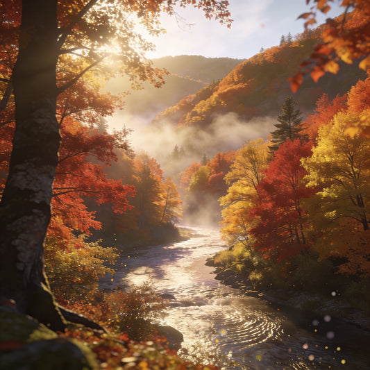 Where Autumn Light Meets the River – Advanced Colored Pencil Landscape Study | Digital Download