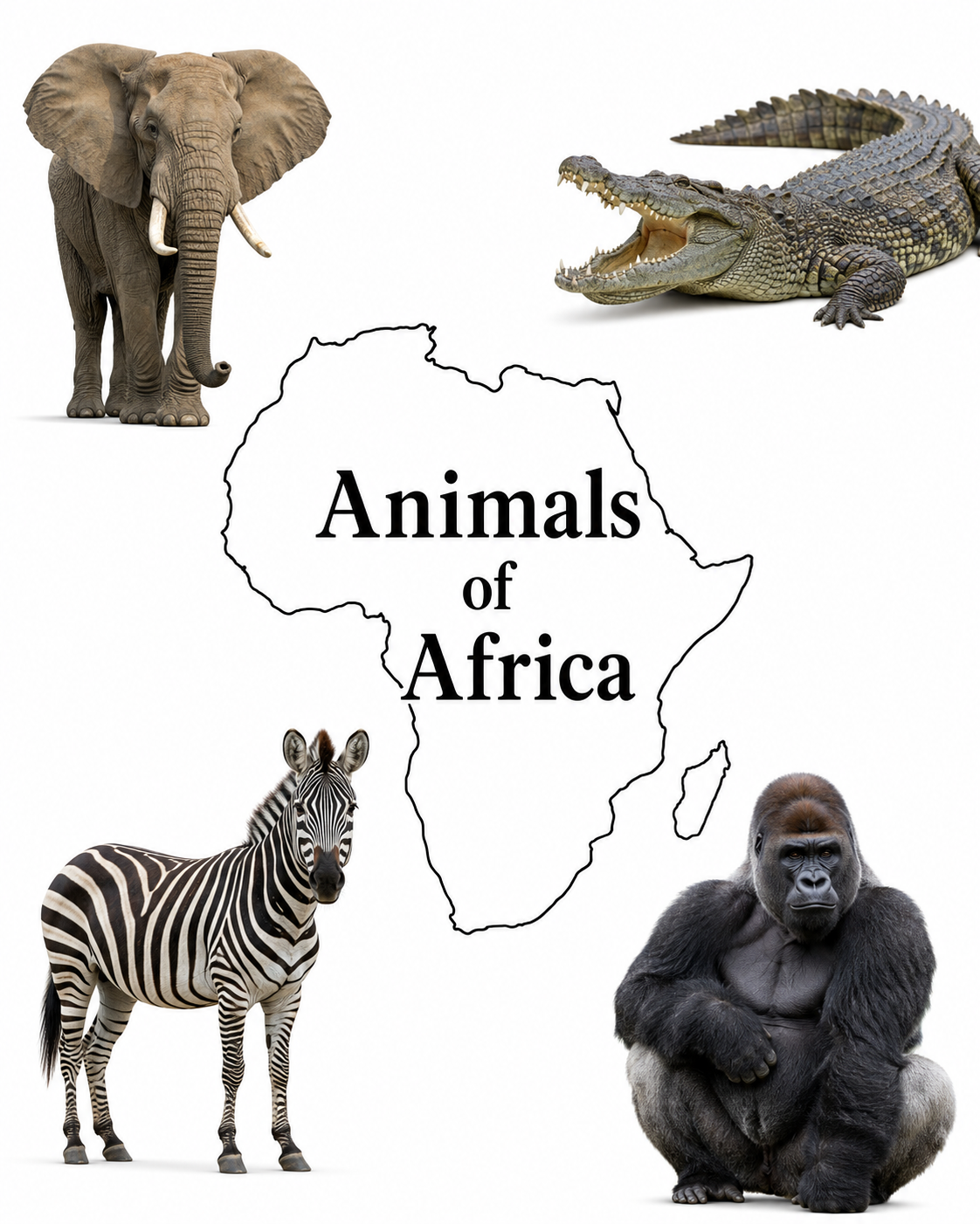 Animals of Africa –Coloring & Educational Book (Print Edition)