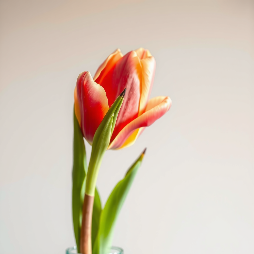 Red Tulip in Light – Beginner Colored Pencil Botanical Study | Digital Download
